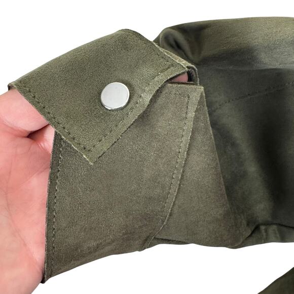 Truth By Republic NWT Green Faux Suede Collared Snap Up Shacket Plus Size 1X - Picture 5 of 9